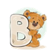 Names for boys jacob, mihael, joshua, matthew made decorative letters with teddy bears Free Vector